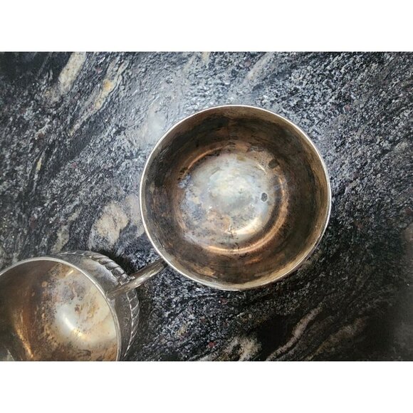 Vintage E.P Antimony Cream and Sugar Set Art Deco Style Silver Plate - Picture 3 of 4